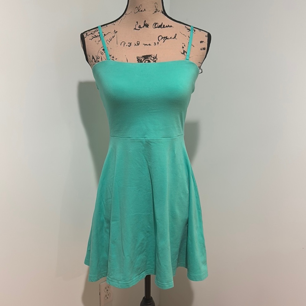 Express Size Medium Teal Strapless/Spaghetti Stra… - image 1